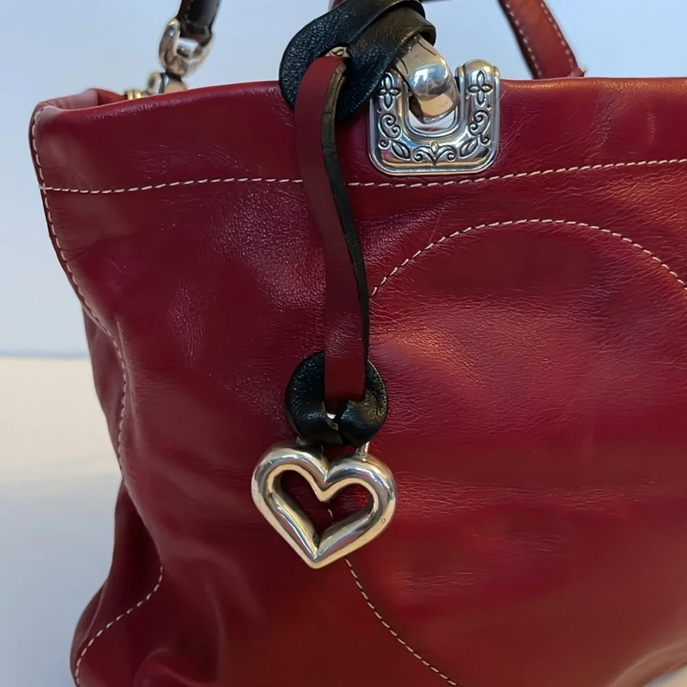 Brighton Red leather purse with heart Valentine’s Day gift handbag pocketbook - Picture 3 of 13